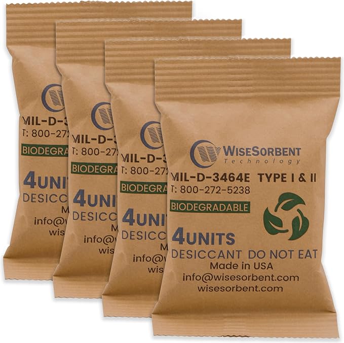 Kraft Clay Desiccants Packs for Safe, 132 Gram 500 Packs Dehumidifier for Gun by Wisesorb
