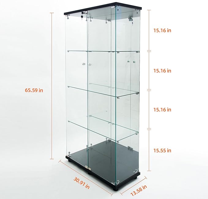 Yoluckea 4 Tiers Glass Display Cabinet - Image 2