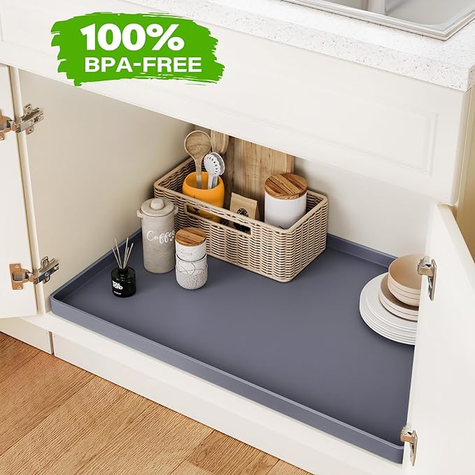 FLATO Waterproof Under Sink Mat 28" x 22" Shelf Liner - Image 4