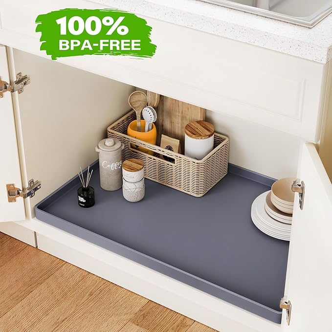 FLATO Waterproof Under Sink Mat 31" x 22" Shelf Liner - Image 4