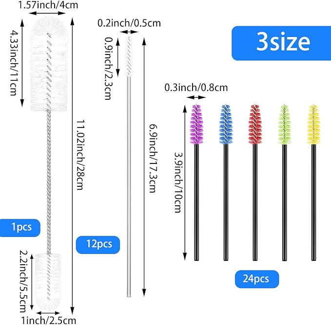 37 Pieces Hummingbird Feeder Cleaning Brush 3 Size Mini Nylon Tube Brushes Set - Image 2