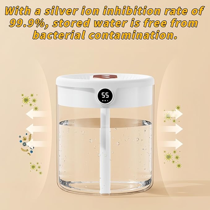Smart 2L Cool Mist Humidifier for Bedroom, Quiet Desktop Air Moisturizer - Image 4