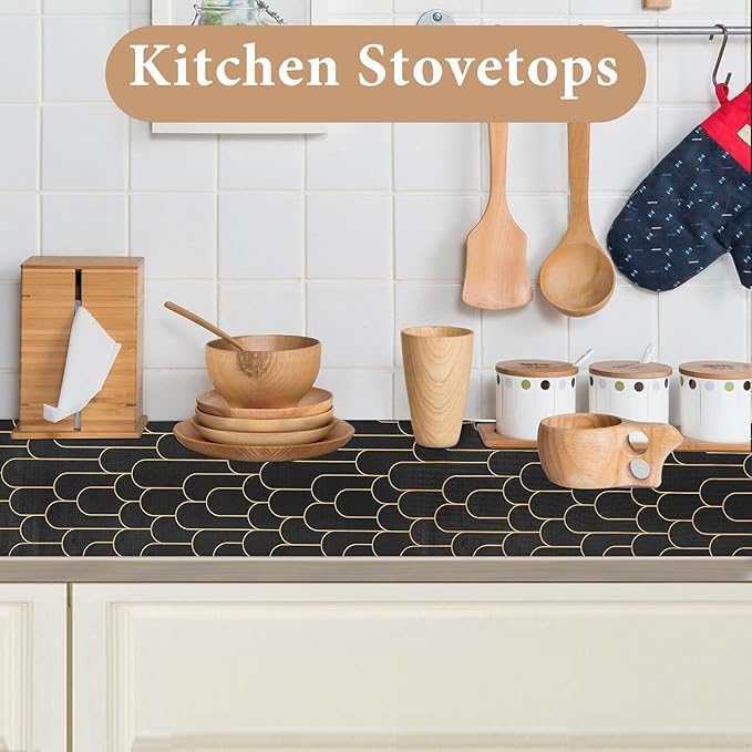 Shelf Liners for Kitchen Cabinets Drawer Liner 17.5in x 20FT Non Adhesive Black - Image 5