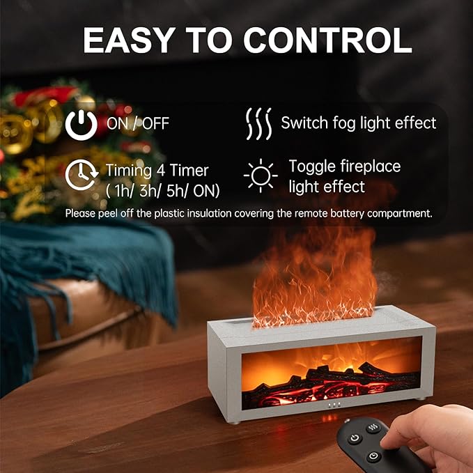 Fireplace Diffuser Humidifier, Fireplace Aromatherapy Essential Oil Diffuser - Image 5