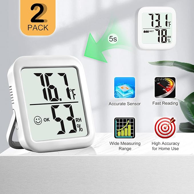 Antonki 2 Pack Room Thermometer - Image 9