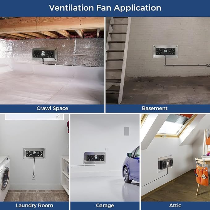 ALORAIR 240CFM Crawlspace Ventilation Fan, - Image 4