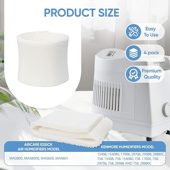 4 Pack MAF2 Humidifier Super Wick Wicking Filter Compatible - Image 2