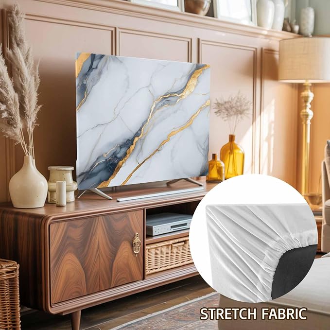 Elastic Indoor TV Cover 55" Dust Protector, Modern Ink Painting Art Abstract - Image 2
