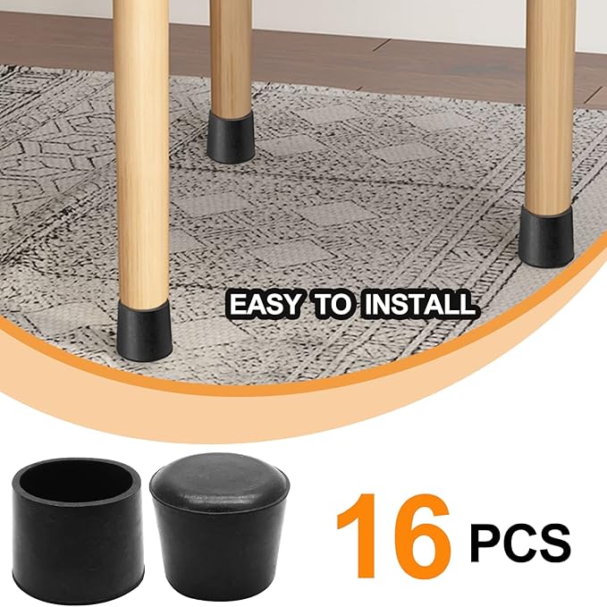Piutouyar Round PVC Rubber Furniture Covers, 38mm / 1.5 Inches Table Chair Leg - Image 3