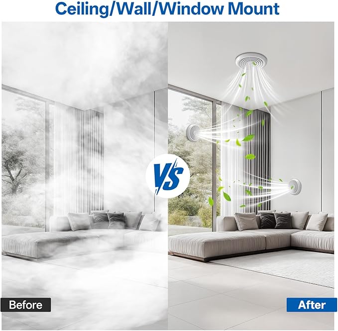 4inch Exhaust Fan, 110 CFM Wall Mounted Vent Fan, 1.0 Sone Quiet, Windows - Image 2