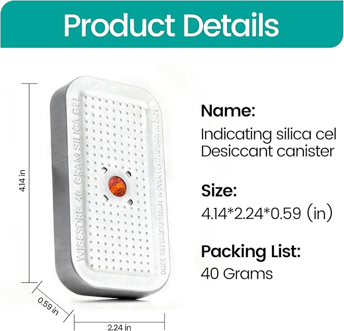40 Gram Pack of 3 Silica Gel Canister, Gun Safe Dehumidifiers, Reusable - Image 2