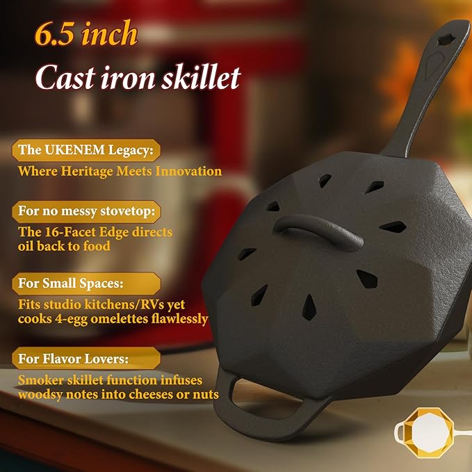 Dual-Layer Wood Stove Steamer/Humidifier + 6.5 Inch Octagon Cast Iron Skillet - Image 5