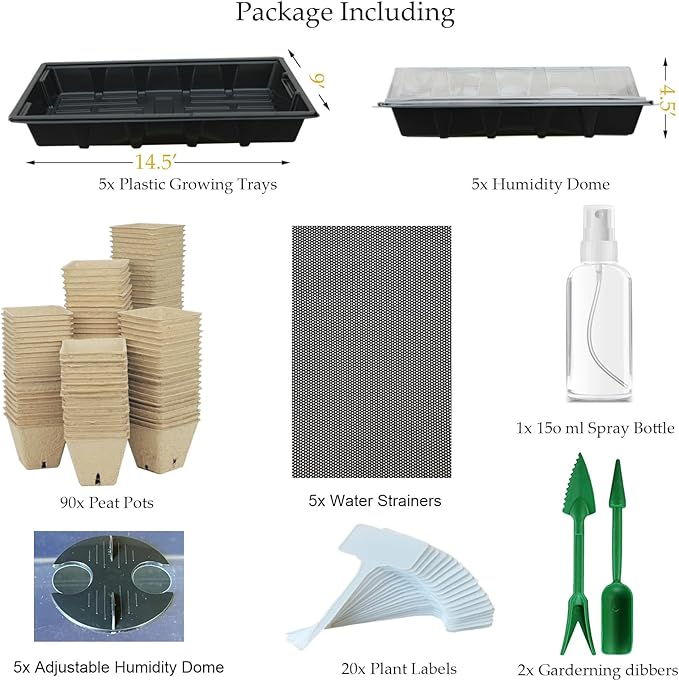 Seed Starter Kit with 100 Peat Pots - Image 3