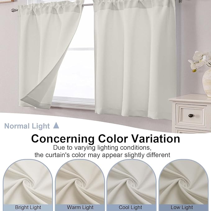 Chyhomenyc Natural Short Blackout Curtains 30 Inch Length, Small Kitchen - Image 8