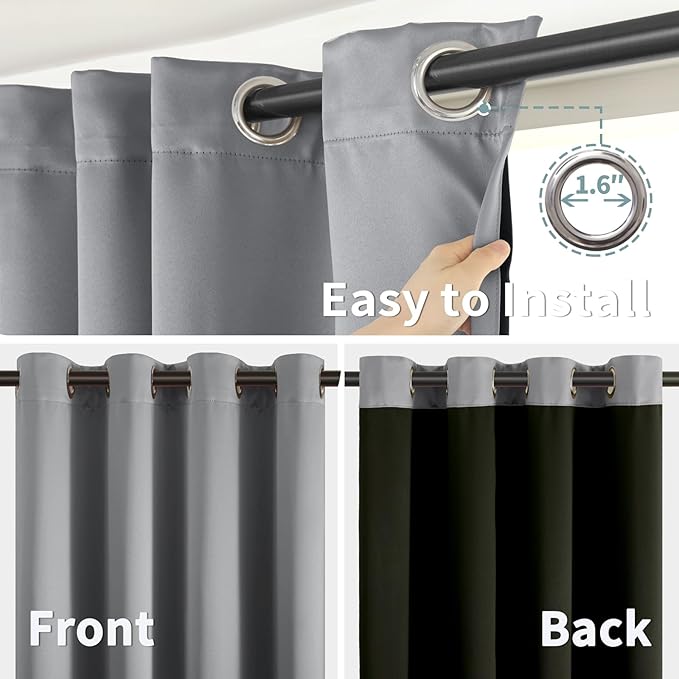 BGment Thermal Insulated 100% Blackout Curtains 84 Inch Length 2 Panels - Image 6
