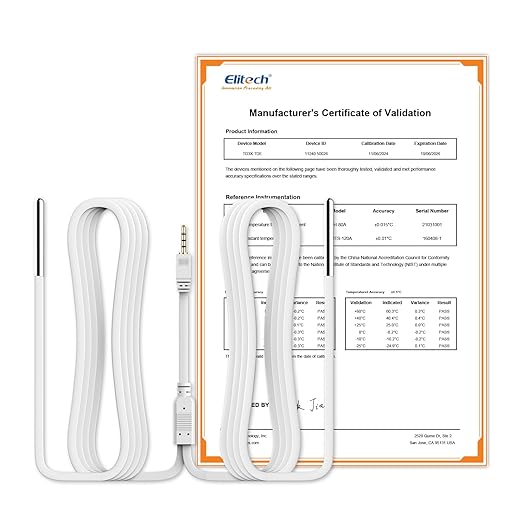 Elitech Dual Temperature Probe for RCW-360Pro, -40°F to 176°F, 16.4ft Cable by Elitech