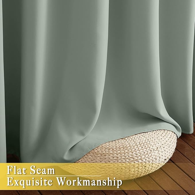 NICETOWN Sage Green Room Divider Curtains 84 inch Length, Grommet Thermal - Image 7