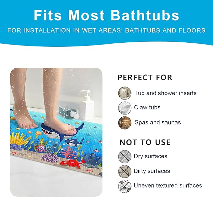XIYUNTE Baby Bath Mat for Tub Non Slip Kids Bath Mat - Image 6