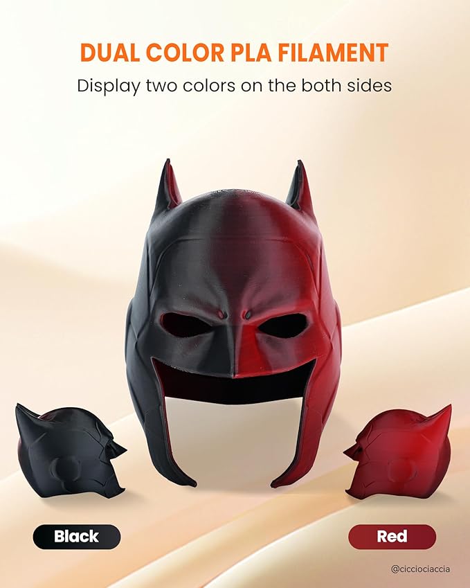 TECBEARS Dual Color PLA Filament 1.75mm, Matte PLA 3D Printer Filament - Image 3