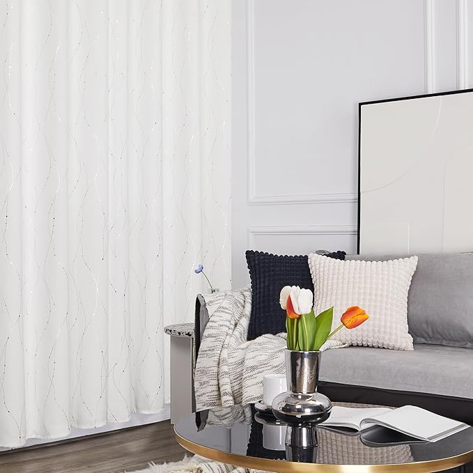 Deconovo White Short Curtains, Room Darkening Curtain, Thermal Insulated - Image 4