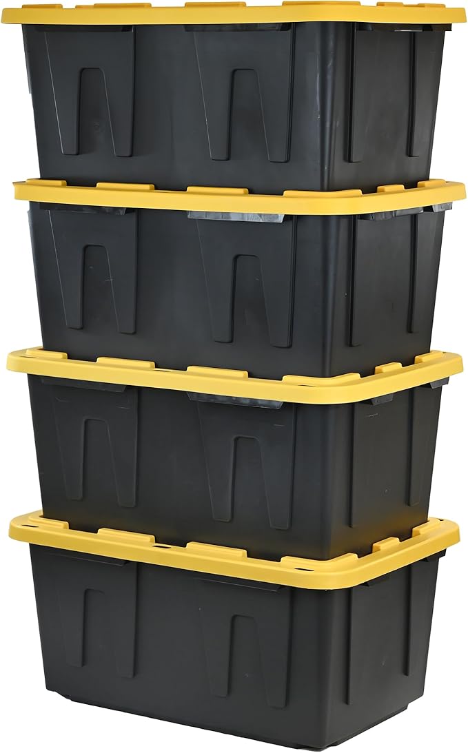 CX Black & Yellow 27-Gallon Heavy Duty Storage Bins - Image 2