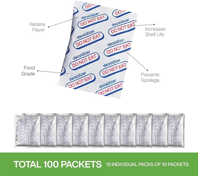 400cc Oxygen Absorbers for Food Storage, Food Grade Oxygen Absorbers Packets - Image 3
