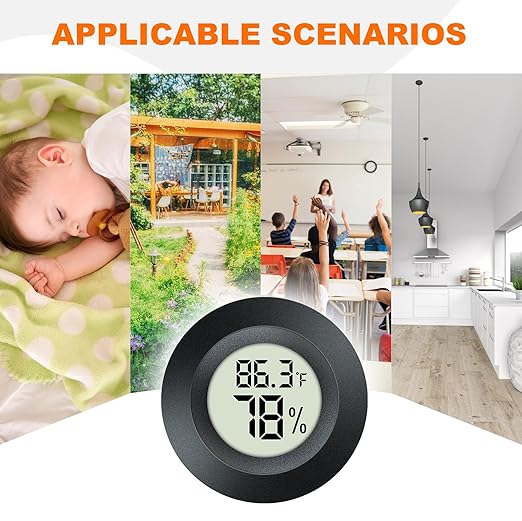 2 Pack Hygrometer Thermometer Mini Digital LCD Monitor Indoor/Outdoor Humidity - Image 6