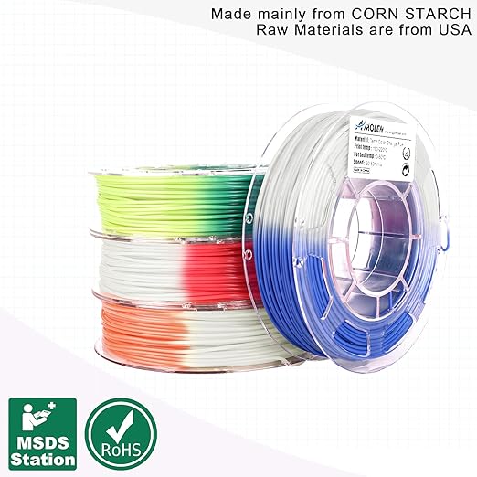 AMOLEN 3D Printer Filament Bundle, Temp Change PLA Filament 1.75mm Bundle - Image 6