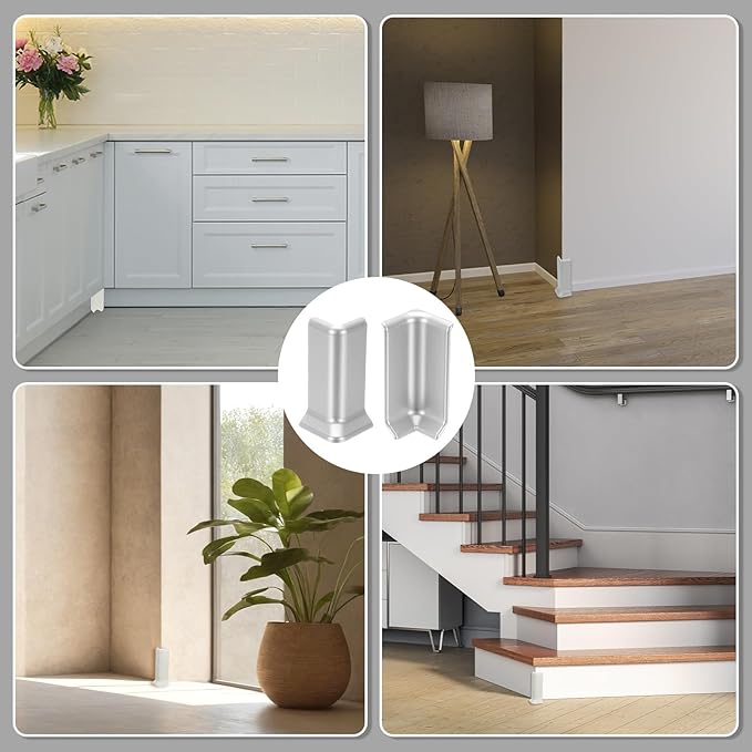 uxcell Self Adhesive Baseboard Corner Blocks, 3.23 Inch Wall Edge Corner - Image 7