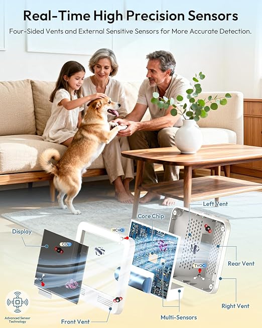 Air Quality Monitor Indoor, 16 in 1 Air Quality Tester - Image 3