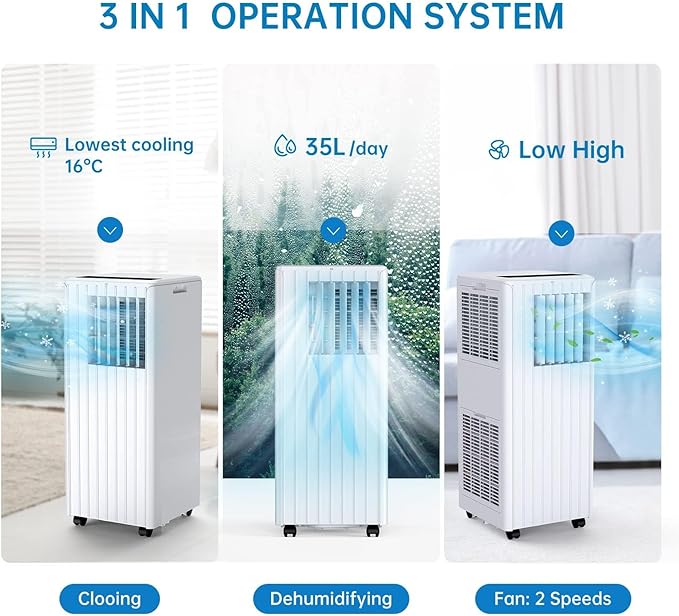8, 000 BTU Portable Air Conditioner, Smart Control, Cools Up to 350 Sq. Ft. - Image 3