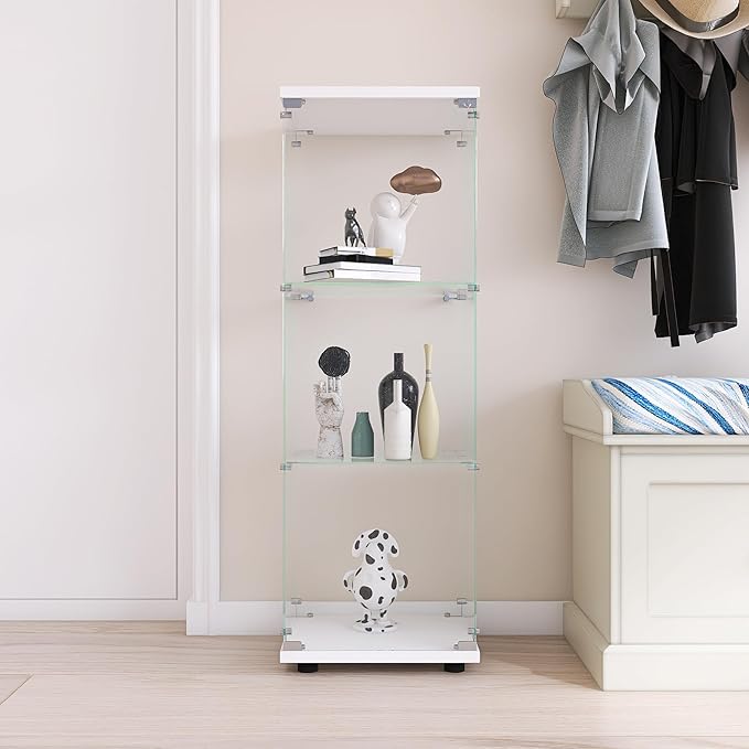 Yoluckea 3 Shelves Glass Display Cabinet - Image 4