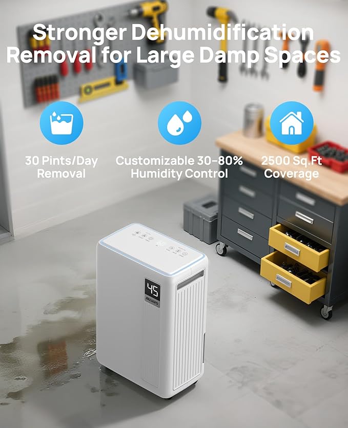 30 Pint Dehumidifier for Basement, 2500 Sq. Ft Dehumidifiers for Home - Image 3