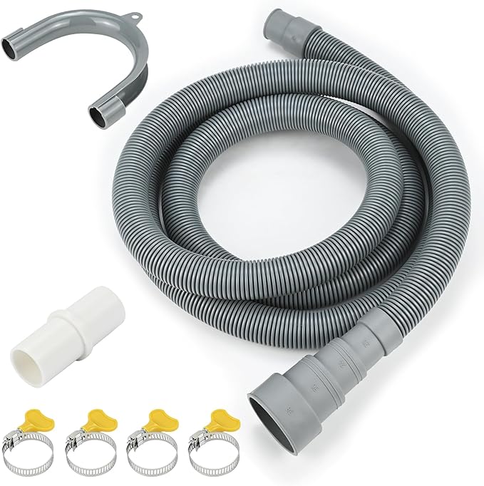6.5ft Washing Machine Drain Hose Extension Kit, Universal 7PCS Set by AhuaWalsong