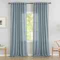 DONREN Stone Blue Back Tab Curtains 100 Inches Long 2 Panels by DONREN
