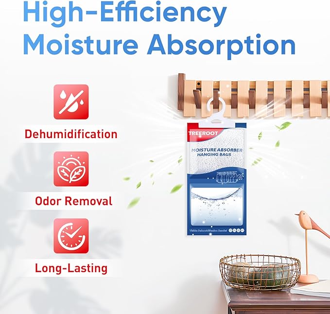 15 Pack Moisture Absorbers for Closet, 9.8OZ Hanging Closet Dehumidifier Bags - Image 3