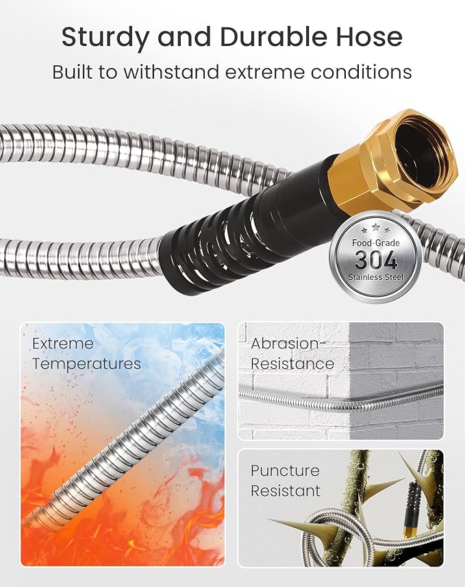 Cesun Short Garden Hose 5 ft, Small Metal Leader Hose, Drinking Water Hose - Image 3