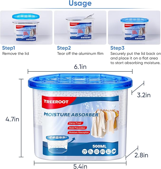 8 Pack Moisture Absorbers, 16 OZ Humidity Absorber Bucket, Moisture Absorbers - Image 9