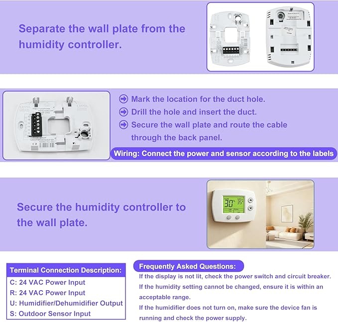 H6062A1000 Digital Humidistat/Dehumidistat Compatible - Image 4