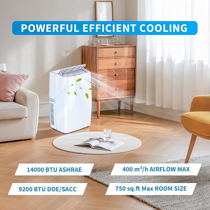 GarveeHome 14000 BTU Portable Air Conditioner, Quiet Portable AC Unit - Image 5