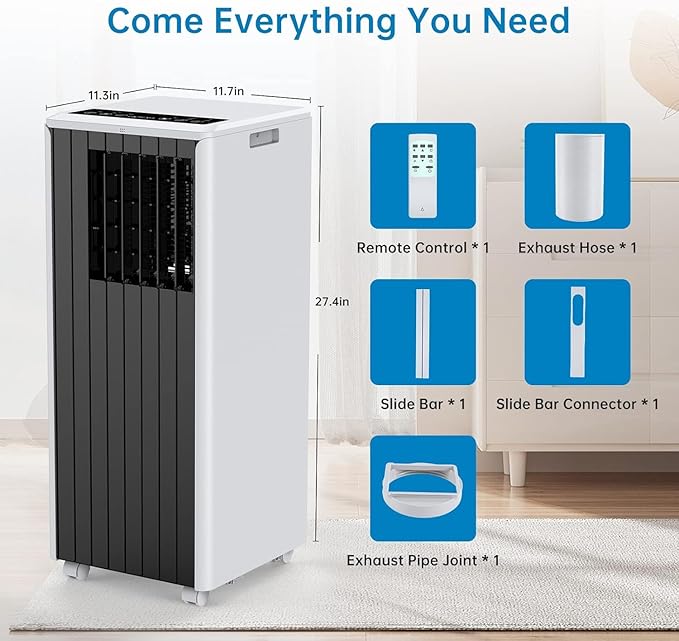Portable Air Conditioner for 250-350 Sq Ft 3-In-1 8000 BTU AC Unit - Image 3