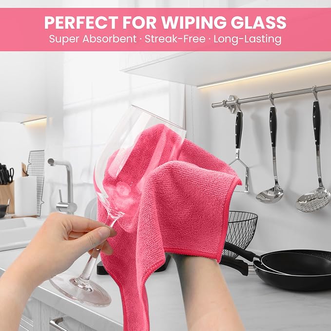 12 Pack Microfiber Cleaning Cloth, 4 Assorted Colors Cleaning Rags - Image 3
