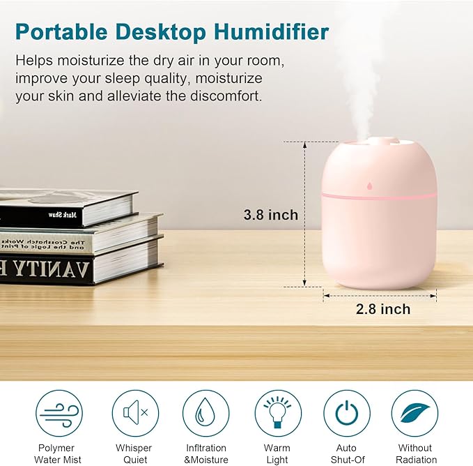 Portable Small Humidifier, USB Personal Desktop Humidifier - Image 5