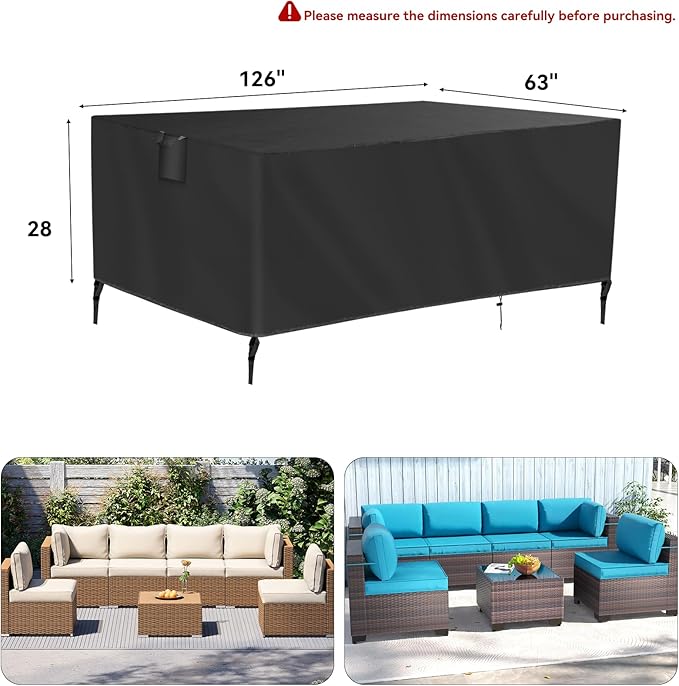 TUOKING Outdoor Furniture Covers Heavy-Duty 420D Waterproof Cover, All-Weather - Image 2