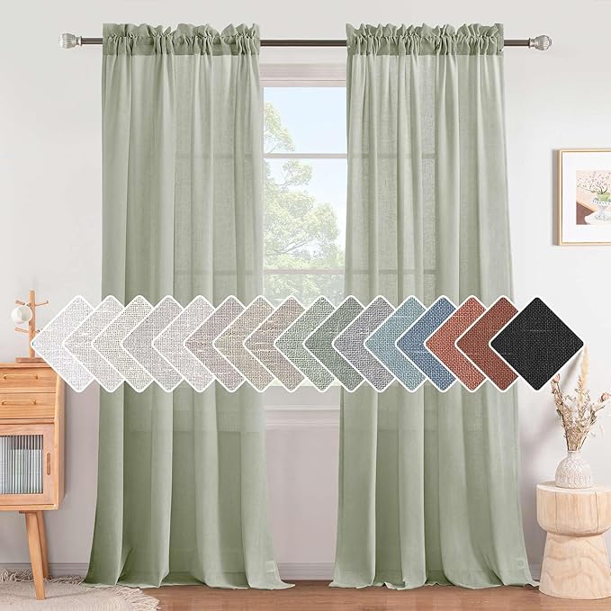 H.VERSAILTEX Sage Curtains 84 Inch Length by HVERSAILTEX