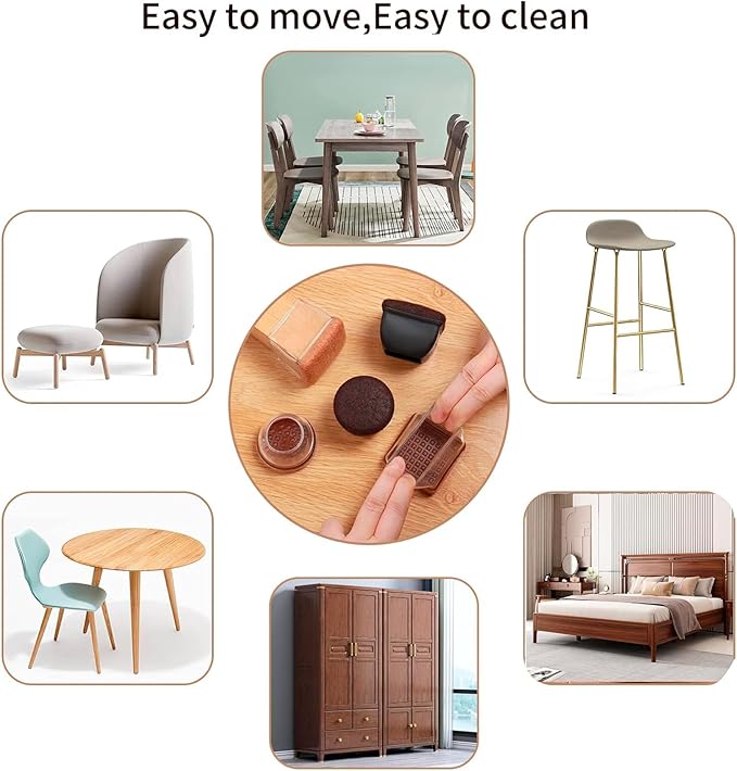 16PCS Square Chair Leg Floor Protectors, Felt Furniture Pads - Image 8