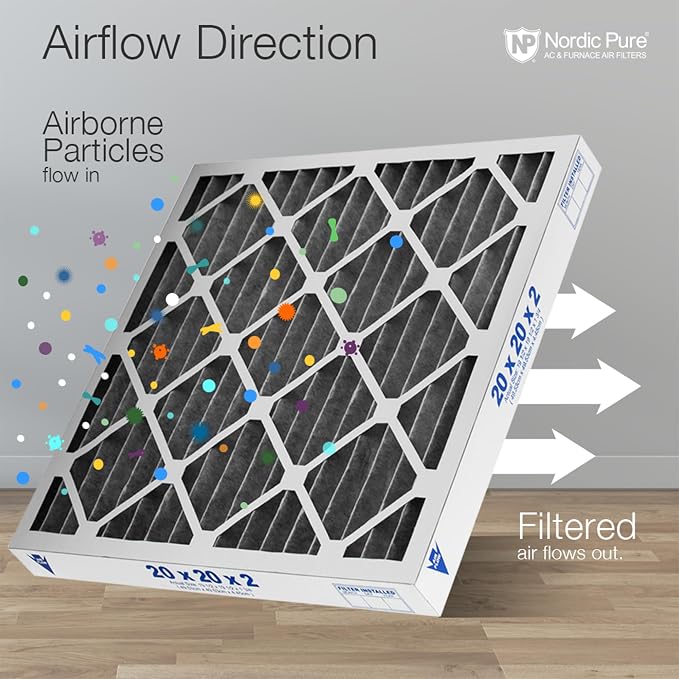 Nordic Pure 16x25x2 Pleated MERV 10 Plus Carbon Air Filters 12 Pack | Actual - Image 8