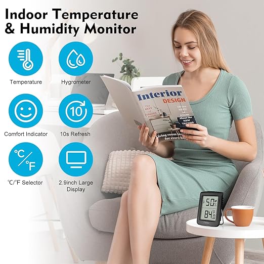 Digital Hygrometer Indoor Thermometer Humidity Meter Room Thermometer - Image 2