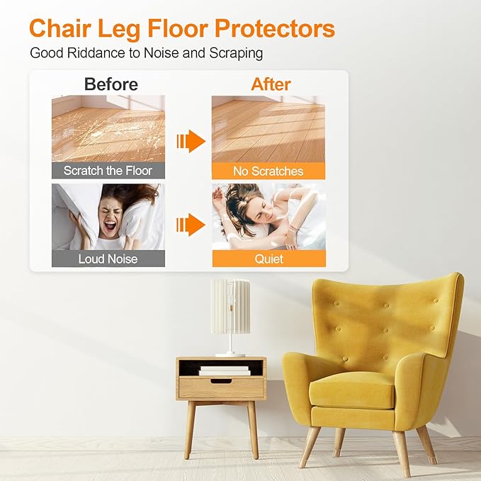 36Pcs Brown Silicone Chair Leg Floor Protectors, Floor Protectors - Image 2