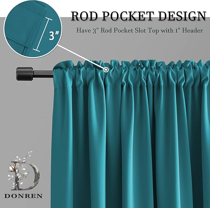 DONREN 108 Inches Length Rod Pocket Curtains - Image 5